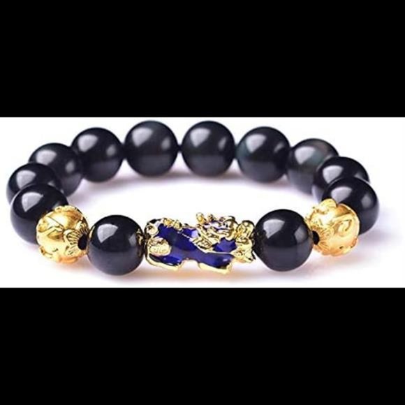 CYPRES 2 Pcs Feng Shui Black Obsidian Wealth Bracelet|Pi Xiu Bracelet - Picture 3 of 7
